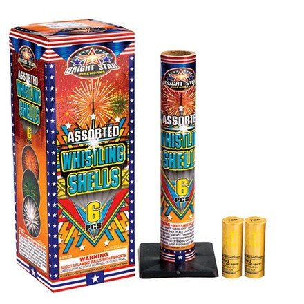Assorted Whistling Shells (canister) 6's 12/6