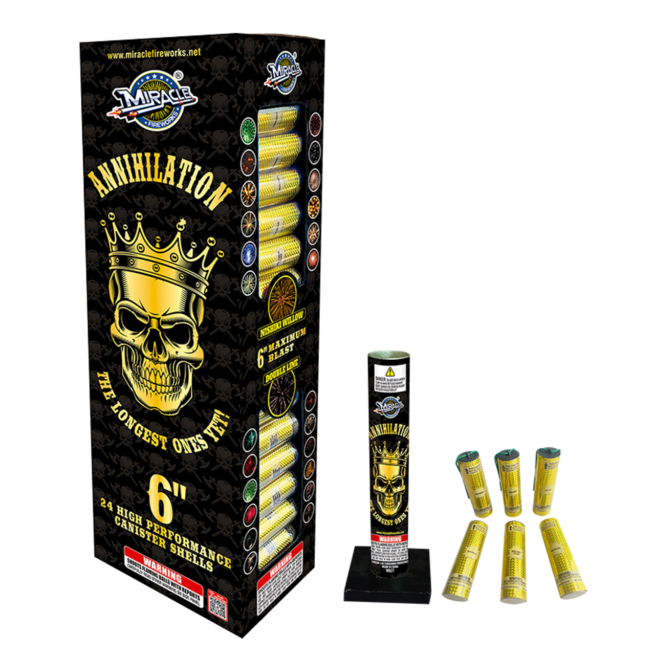 ANNIHILATION(6''LONG CANISTER SHELLS 24-PACK)