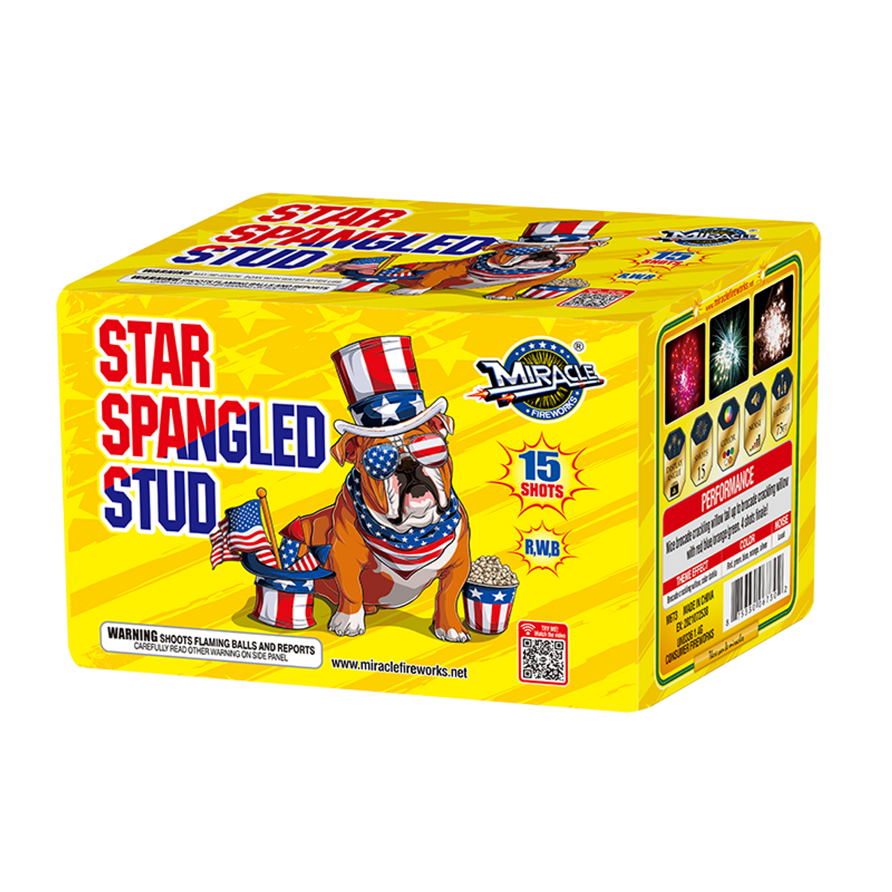 15'S STAR SPANGLED STUD(200G CAKE WITH R,W,B)