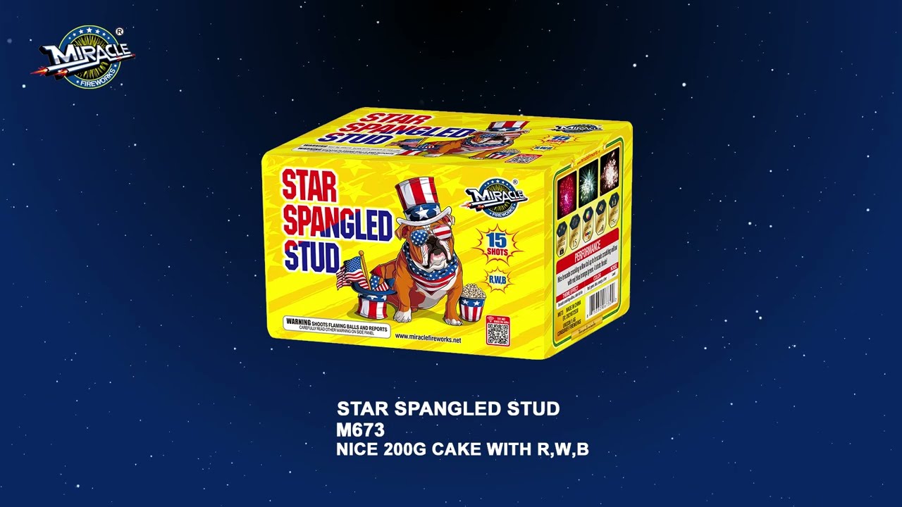 15'S STAR SPANGLED STUD(200G CAKE WITH R,W,B)